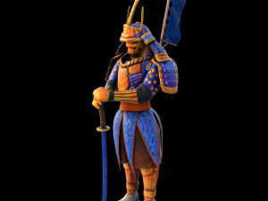 samurai with armor 3D Model