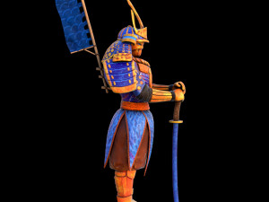 samurai with armor 3D Model