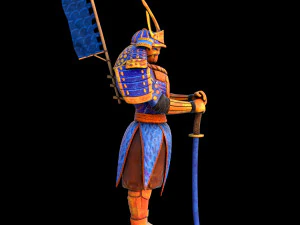 samurai with armor 3D Model