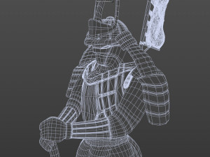 samurai with armor 3D Model