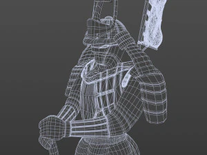 samurai with armor 3D Model