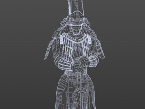 samurai with armor 3D Model