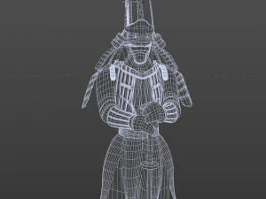 samurai with armor 3D Model
