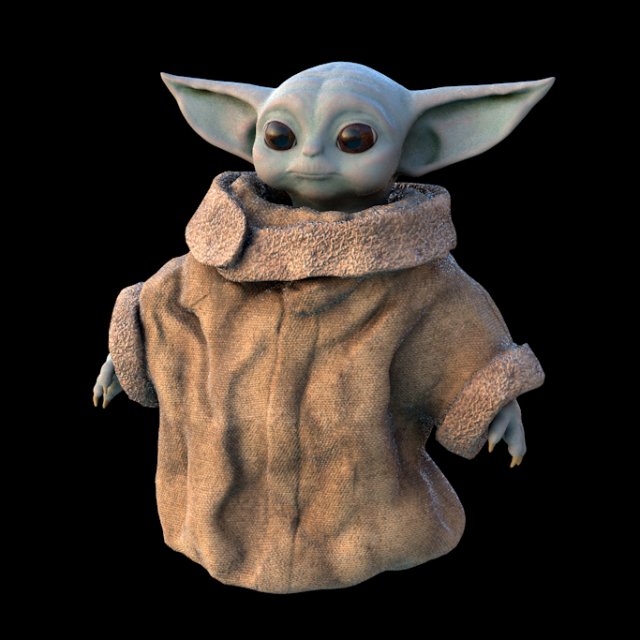 Baby yoda yedi 3D Model .c4d .max .obj .3ds .fbx .stl .blend 