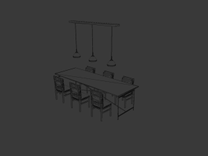 dining set Model 3D