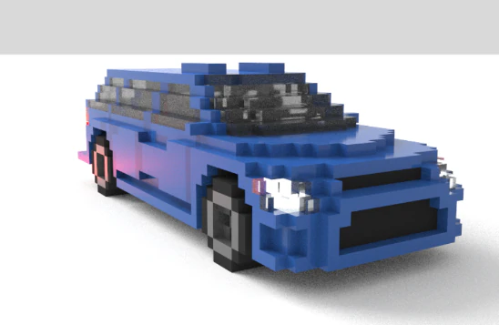 universal voxel car 3D Model .c4d .max .obj .3ds .fbx .stl .blend 