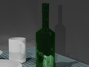 dishware pack wine bottle mug fork and dish 3Dモデル