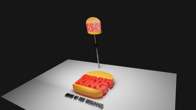 burger king new logo 3d 3Dモデル .c4d .max .obj .3ds .fbx .stl .blend 