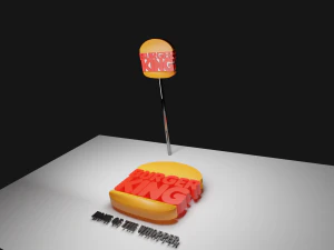 burger king new logo 3d 3D Model