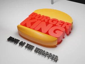 burger king new logo 3d 3D Model