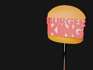 burger king new logo 3d 3D Model