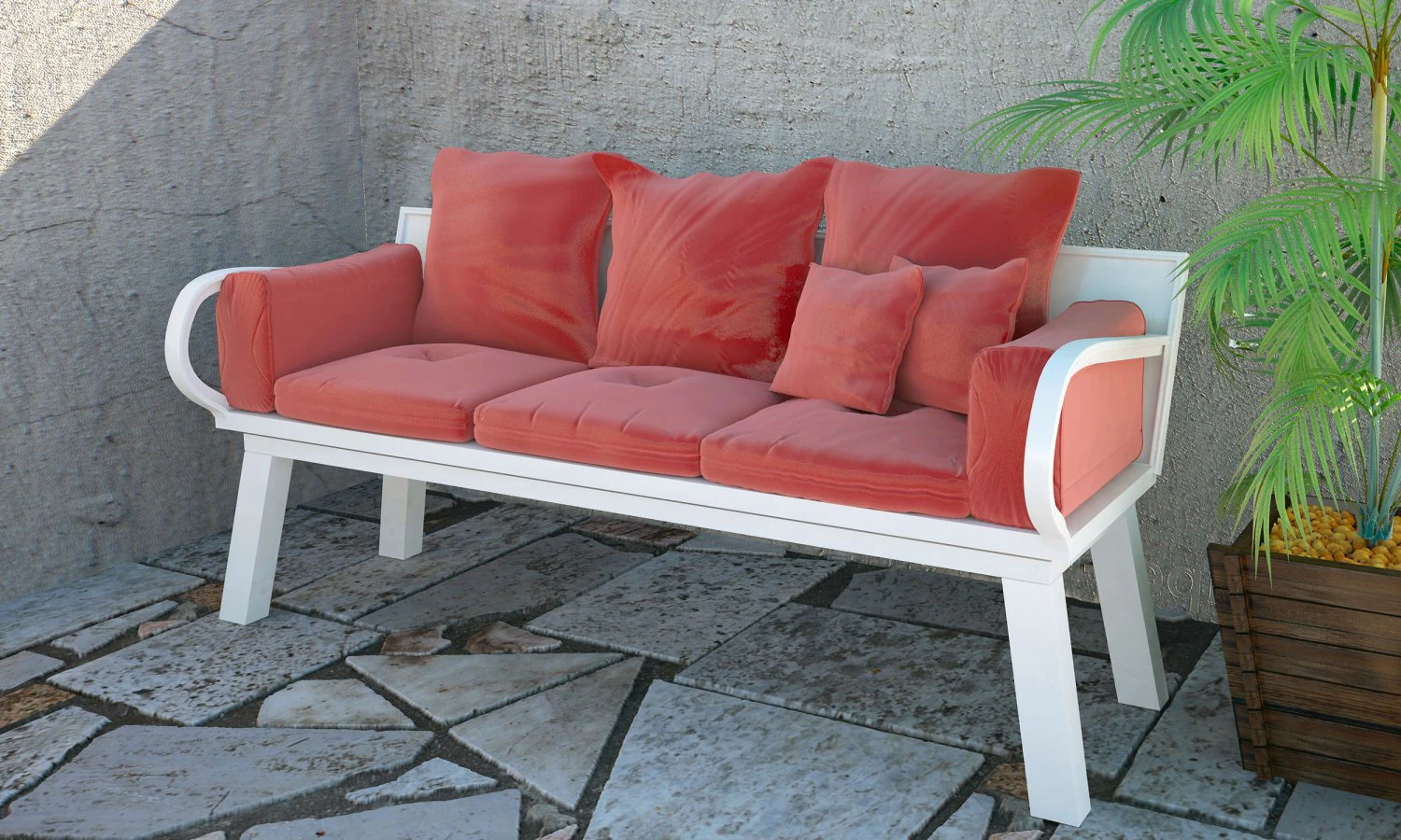 panchina da giardino Modello 3D .c4d .max .obj .3ds .fbx .stl .blend 