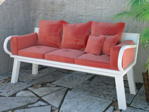 panchina da giardino Modello 3D