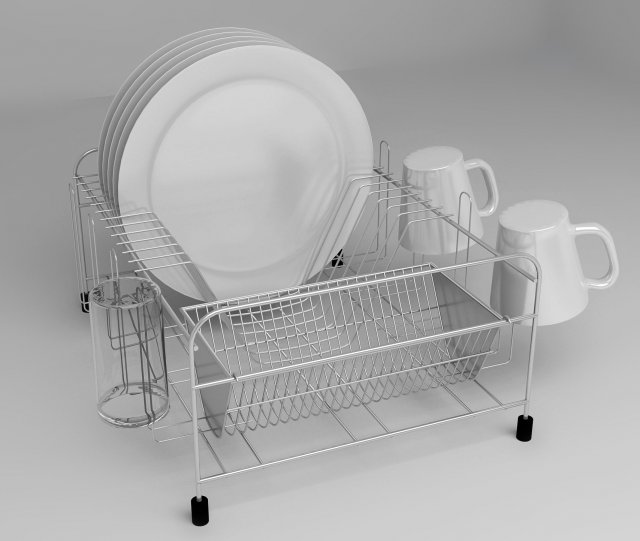 dish drainer Model 3D .c4d .max .obj .3ds .fbx .stl .blend 