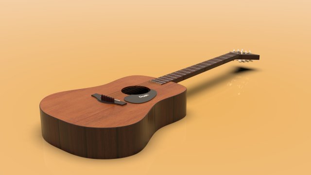 guitar acoustic Modello 3D .c4d .max .obj .3ds .fbx .stl .blend