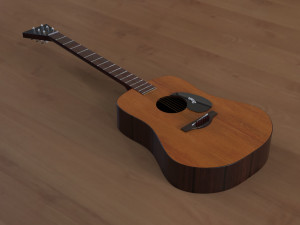 guitar acoustic Modello 3D
