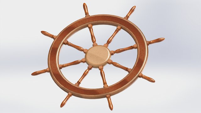 ship steering wheel 3D Model .c4d .max .obj .3ds .fbx .stl .blend 