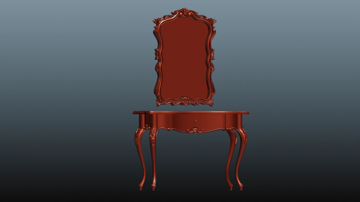 console with mirror 3D Model .c4d .max .obj .3ds .fbx .stl .blend 