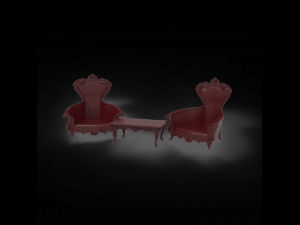 armchair and table Model 3D