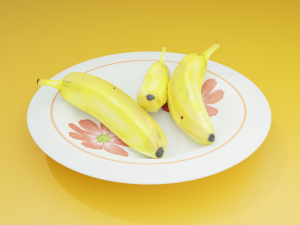 banana in a plate 3d 3D Model