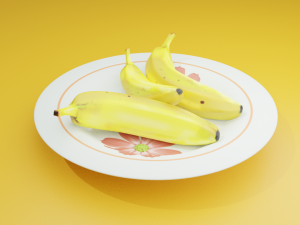 banana in a plate 3d 3D मॉडल