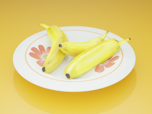 banana in a plate 3d 3D मॉडल