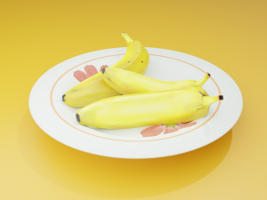 banana in a plate 3d 3D मॉडल