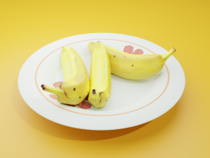 banana in a plate 3d 3D मॉडल