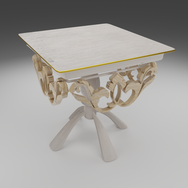 table with patterns for unreal engine 4 pbr low-poly 3D Model .c4d .max .obj .3ds .fbx .stl .blend 