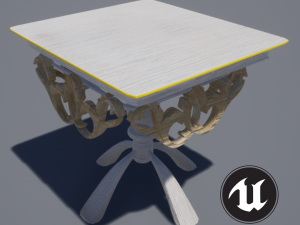 table with patterns for unreal engine 4 pbr low-poly 3D Model