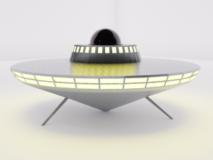 ufo from the motion picture pbr textures low-poly 3D-Modell