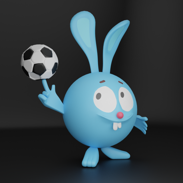 krash rabbit from smeshariki 3d 3D Принт Модель .c4d .max .obj .3ds .fbx .stl .blend 