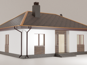house project with a terrace 3D Model