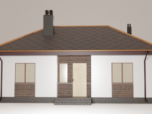 house project with a terrace 3D मॉडल