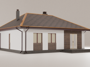 house project with a terrace 3D मॉडल