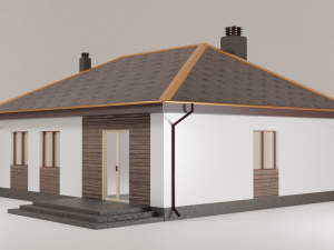 house project with a terrace 3D मॉडल