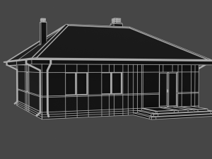 house project with a terrace 3D मॉडल