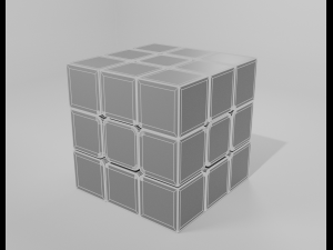 rubiks cube 3 by 3 3D Model