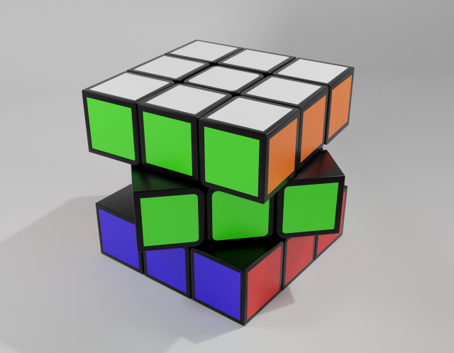 rubiks cube 3x3 disassembled 3D-Modell .c4d .max .obj .3ds .fbx .stl .blend 