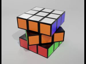 rubiks cube 3x3 disassembled 3D Model