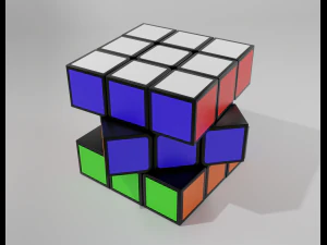 rubiks cube 3x3 disassembled 3D Model