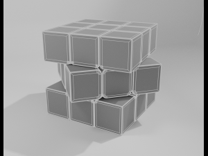 rubiks cube 3x3 disassembled 3D-Modell
