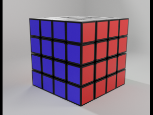 rubiks cube 4x4 3D Model