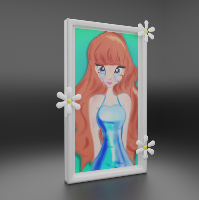 anime drawing framed 3D 模型 .c4d .max .obj .3ds .fbx .stl .blend 