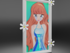 anime drawing framed 3D Модель