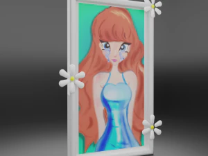 एनीमे ड्राइंग फ्रेम 3D मॉडल