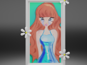 anime drawing framed 3D 模型