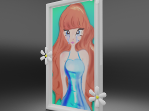 anime drawing framed 3D 模型