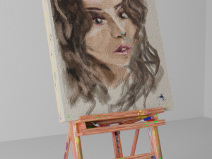 drawing on a paint easel 3D Model