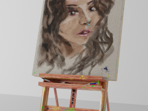 drawing on a paint easel 3D Model
